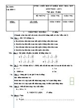 Đề kiểm tra định kỳ cuối học kì II môn Toán Lớp 4 - Năm học 2016-2017 - Đề 7
